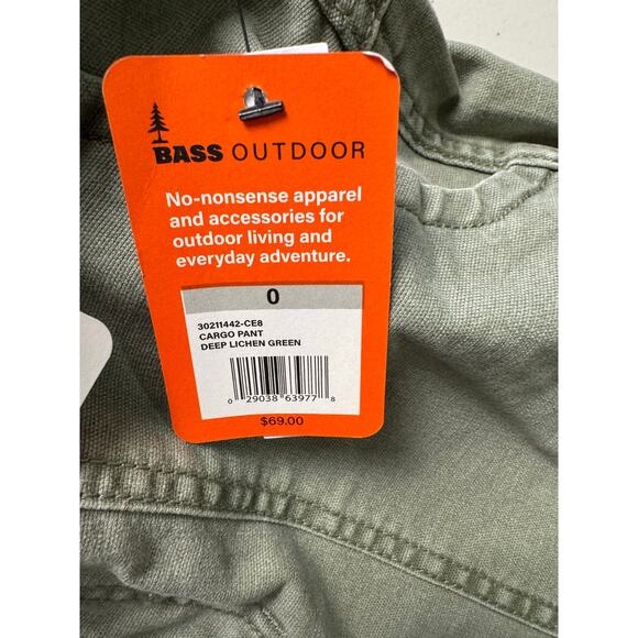 BASS OUTDOOR Women's High-Rise Canvas Cargo Pants NWT LICHEN GREEN SIZE 0 - Picture 8 of 11